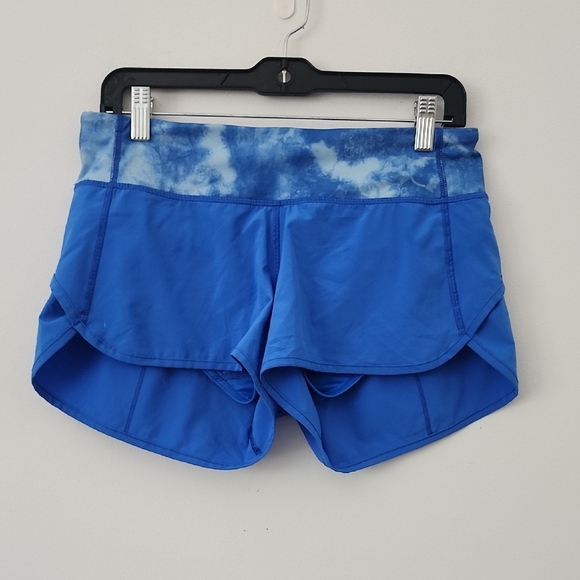Lululemon Run Times Short 4-way Stretch Tidal Trip Pipe Dream Blue Size 6 - Picture 4 of 14